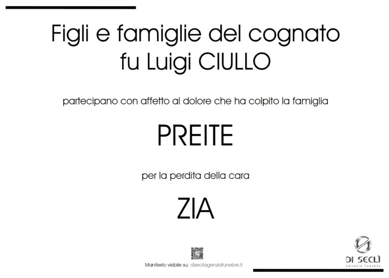 Figli e famiglie del cognato fu Luigi Ciullo